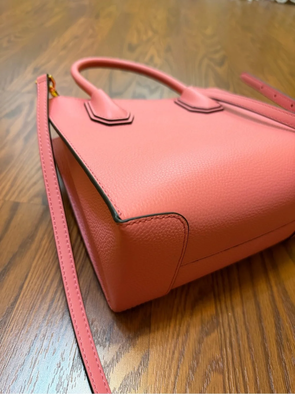 Michael Kors Mercer Medium Pink Pebbled Leather Crossbody Satchel 35S1GM9M2L